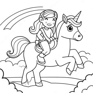 Brave Nella Riding A Unicorn Coloring Page 55984-44676