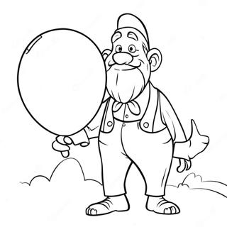 Friendly Giant Holding A Balloon Coloring Page 56074-44753