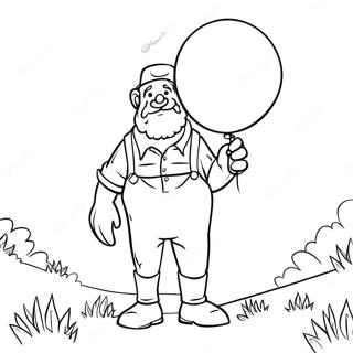 Friendly Giant Holding A Balloon Coloring Page 56074-44754