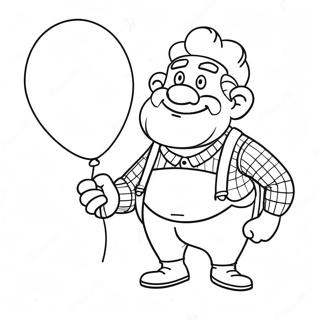 Friendly Giant Holding A Balloon Coloring Page 56074-44756