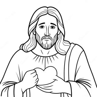 Jesus Holding A Heart Coloring Page 56104-44773