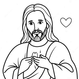 Jesus Holding A Heart Coloring Page 56104-44774