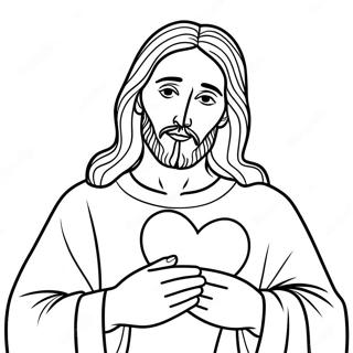 Jesus Holding A Heart Coloring Page 56104-44775