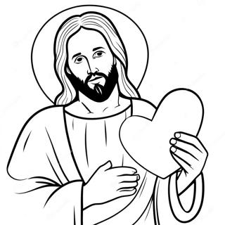 Jesus Holding A Heart Coloring Page 56104-44776