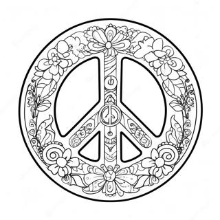 Colorful Peace Sign Coloring Page 56134-44793