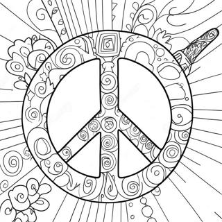 Colorful Peace Sign Coloring Page 56134-44794