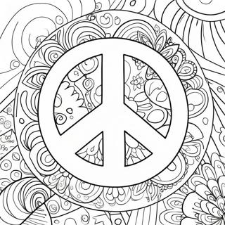 Colorful Peace Sign Coloring Page 56134-44795