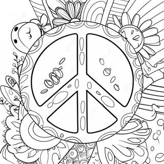 Colorful Peace Sign Coloring Page 56134-44796