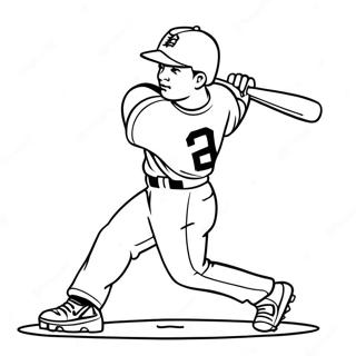 Detroit Tigers Player Swinging Bat Coloring Page 56154-44815