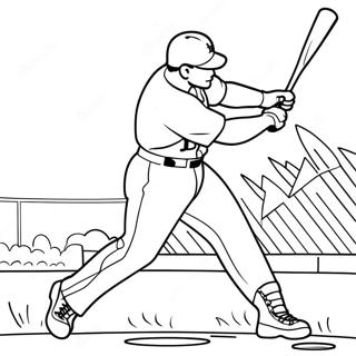 Detroit Tigers Player Swinging Bat Coloring Page 56154-44816