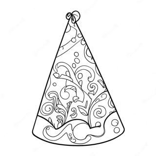 Sparkling Birthday Party Hat Coloring Page 56164-44819