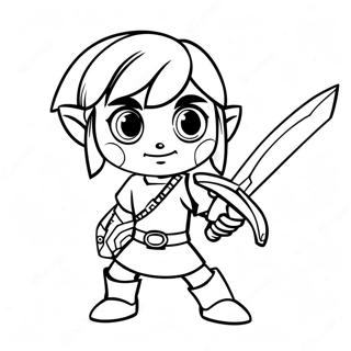 Toon Link With Master Sword Coloring Page 56204-44845