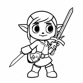 Toon Link With Master Sword Coloring Page 56204-44847