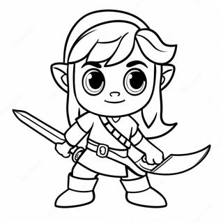 Toon Link With Master Sword Coloring Page 56204-44848