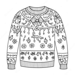 Festive Holiday Sweater Coloring Page 56214-44857