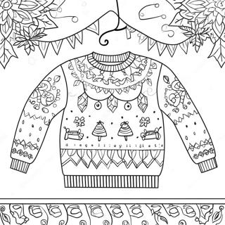 Festive Holiday Sweater Coloring Page 56214-44858