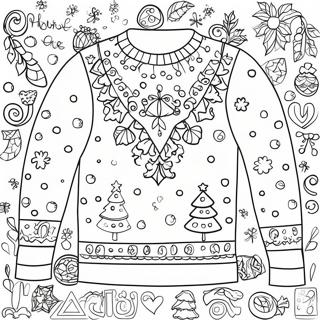 Festive Holiday Sweater Coloring Page 56214-44859