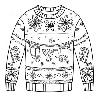 Festive Holiday Sweater Coloring Page 56214-44860