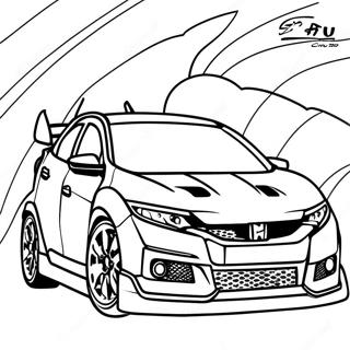 Honda Civic Type R Coloring Pages