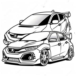 Sporty Honda Civic Type R Coloring Page 56254-44893