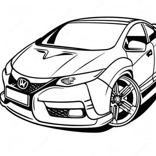 Sporty Honda Civic Type R Coloring Page 56254-44894