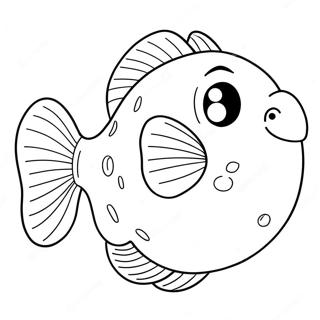 Cute Blob Fish Swimming Coloring Page 56264-44897