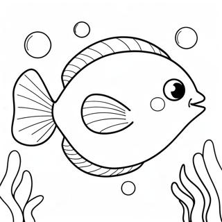 Cute Blob Fish Swimming Coloring Page 56264-44898