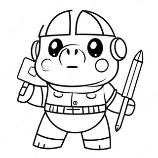 Cute Roblox Soldier Piggy Coloring Page 56274-44907