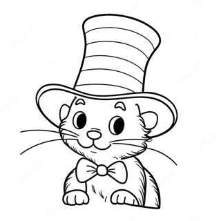 Whimsical Cat In The Hat Coloring Page 5627-4601