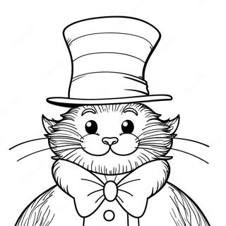 Whimsical Cat In The Hat Coloring Page 5627-4602