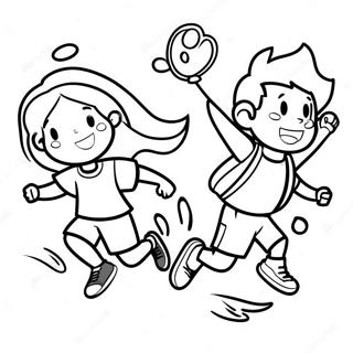 Energetic Kids Exercising Coloring Page 56304-44930