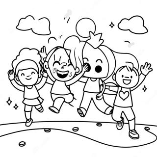 Energetic Kids Exercising Coloring Page 56304-44932