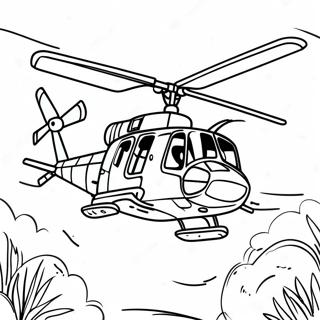 Vietnam War Helicopter In Action Coloring Page 56324-44945