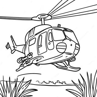 Vietnam War Helicopter In Action Coloring Page 56324-44946