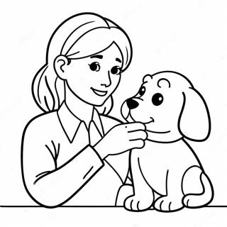 Vet Tech Caring For A Puppy Coloring Page 56343-44958