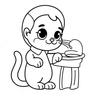 Vet Tech Examining A Kitten Coloring Page 56344-44971