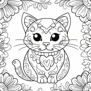 Sugar Skull Cat Coloring Page 56373-44986