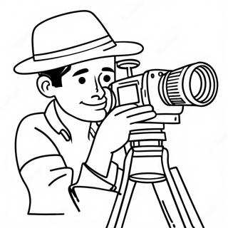 Cameraman With Camera Coloring Page 5637-4606