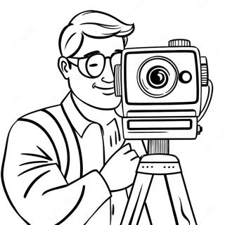 Cameraman With Camera Coloring Page 5637-4607