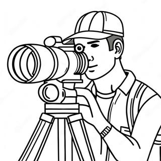 Cameraman With Camera Coloring Page 5637-4608