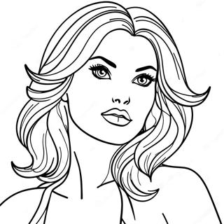 Glamorous Top Model Coloring Page 56384-44993