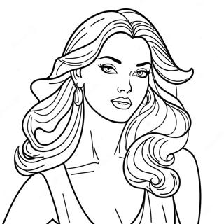 Glamorous Top Model Coloring Page 56384-44996