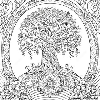 Unique Tree Of Life For Adults Coloring Pages