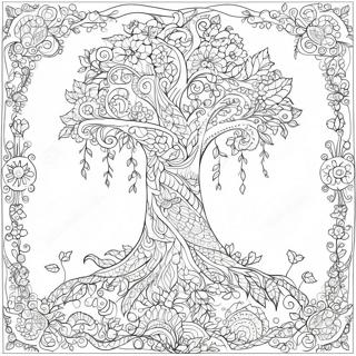 Unique Tree Of Life Intricate Coloring Page 56423-45019