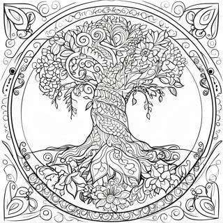 Elegant Tree Of Life Mandala Coloring Page 56424-45025