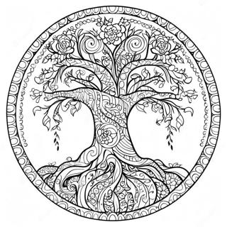 Elegant Tree Of Life Mandala Coloring Page 56424-45026