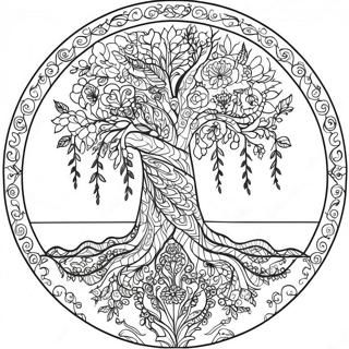 Elegant Tree Of Life Mandala Coloring Page 56424-45027