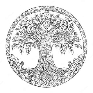 Elegant Tree Of Life Mandala Coloring Page 56424-45028