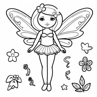 Whimsical Fairy Paper Doll Coloring Page 56434-45033