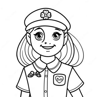 Brownie Girl Scout In Uniform Coloring Page 56474-45062